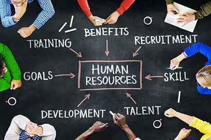 Group of People and Human Resources Concept: benefits, recruitment, training, skills, talent